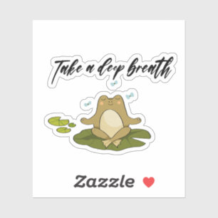 Frog Meditating Take A Deep Breath Sticker