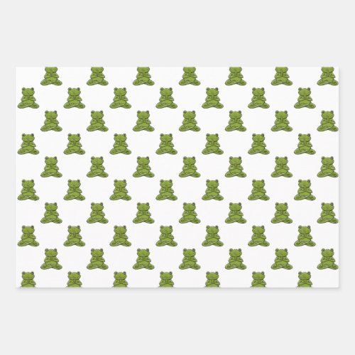 Frog Meditating Wrapping Paper Sheets