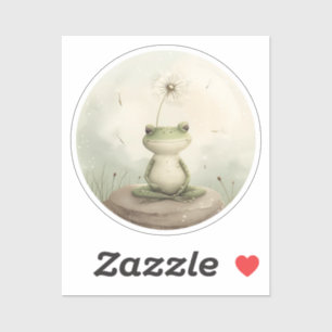  Frog meditation dandelion Sticker