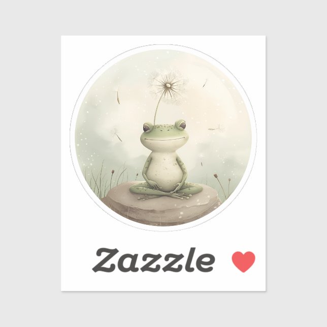  Frog meditation dandelion Sticker (Sheet)