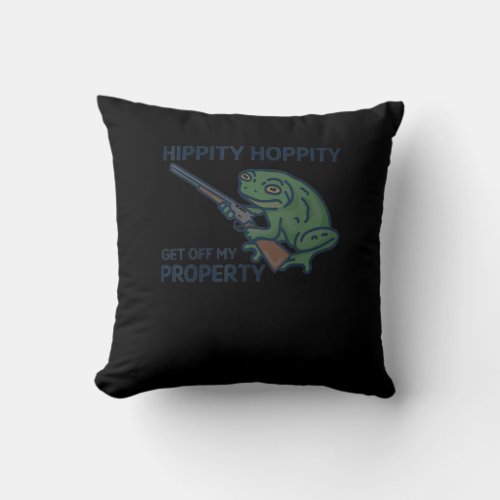 FROG MEME Hippity Hoppity Throw Pillow