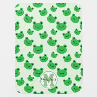 Frog Monogram 1st birthday Green boy nursery Cute