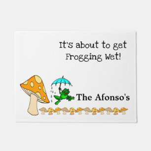 Frog, Mushroom Door Mat