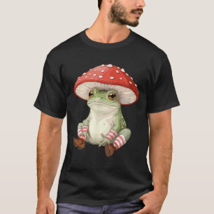 Frog Mushroom Forest Nature Aesthetic Cottagecore T-Shirt