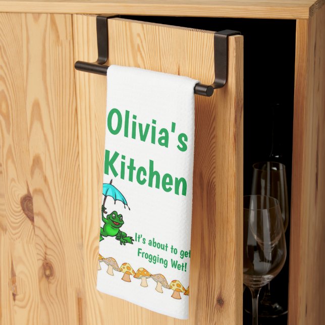 Frog Mushroom Frogging Wet Kitchen Hand Towel (Thirds Fold)