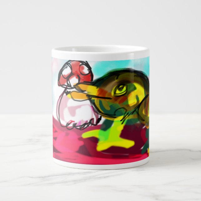 Frog  Mushroom fun  Giant Coffee Mug (Front)