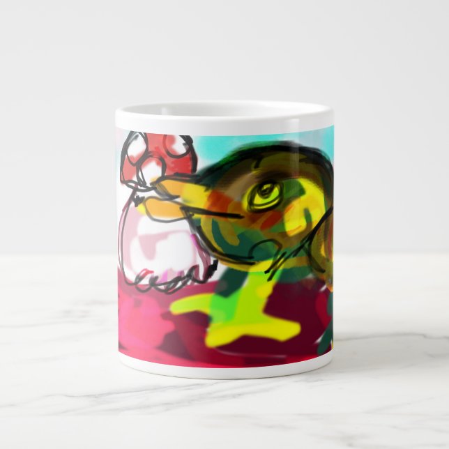 Frog  Mushroom fun  Giant Coffee Mug (Front)