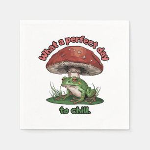 Frog mushroom - What a perfect day to chill Napkins