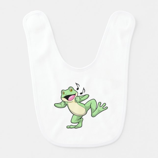 Frog Music Dance Baby Bib (Front)