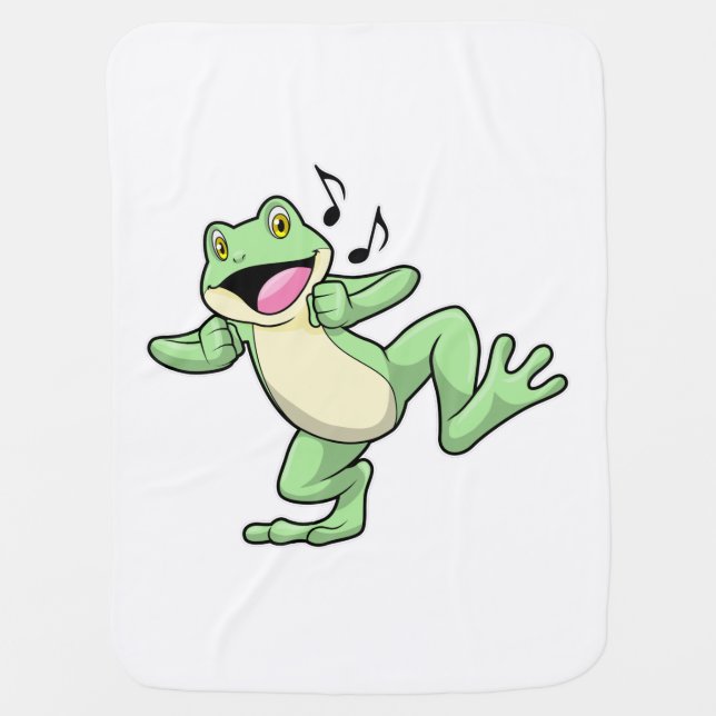 Frog Music Dance Baby Blanket (Front)