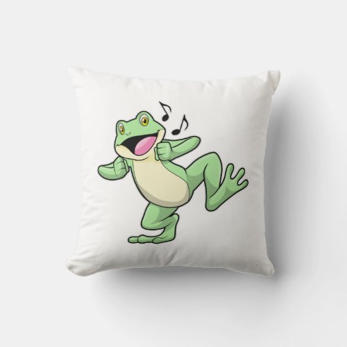 Frog Music Dance Throw Pillow