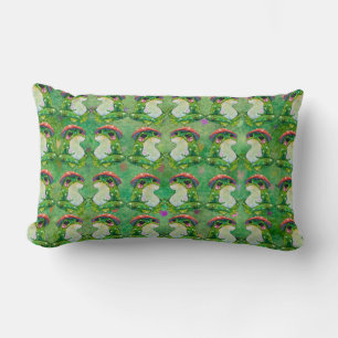 Frog named Clover Lumbar Pillow
