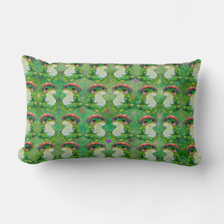 Frog named Clover Lumbar Pillow