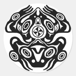Frog Native American Design Classic Round Sticker
