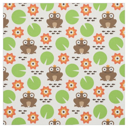 Frog & Nenuphar Seamless Pattern Fabric