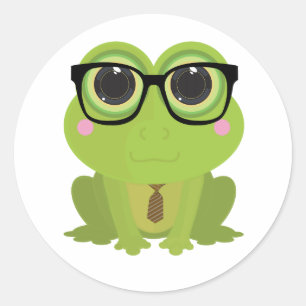 Frog Nerd Classic Round Sticker