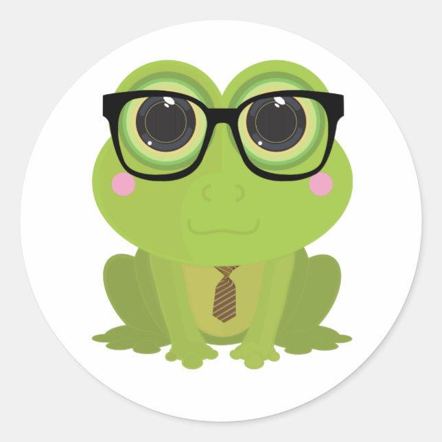 Frog Nerd   Classic Round Sticker (Front)