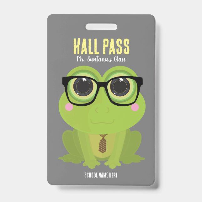 Frog Nerd Hall Pass Badge (Front)