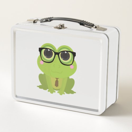 Frog Nerd  Metal Lunch Box