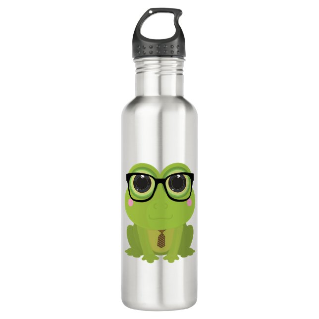Frog Nerd Stainless Steel Water Bottle (Front)