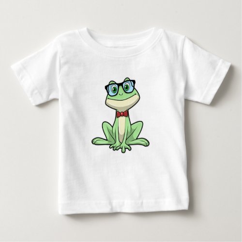 Frog Nerd Student Glasses Tie Baby T_Shirt