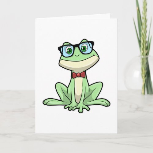 Frog Nerd Student Glasses Tie Card