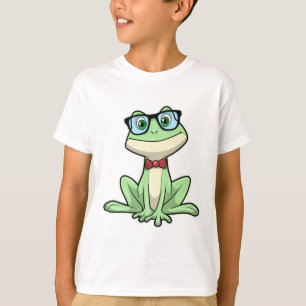 Frog Nerd Student Glasses Tie T-Shirt