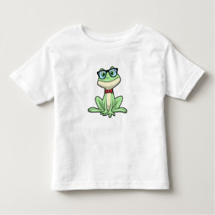 Frog Nerd Student Glasses Tie Toddler T-shirt