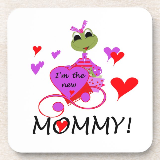 Frog New Mommy Gifts Beverage Coaster (Front)
