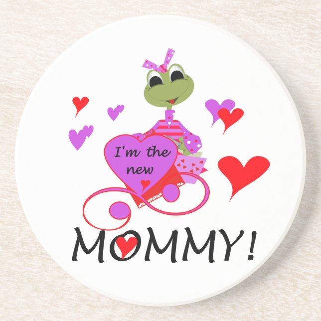 Frog New Mommy Gifts Drink Coaster (Front)