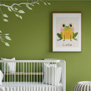 Frog Nursery Name Wall Art Print