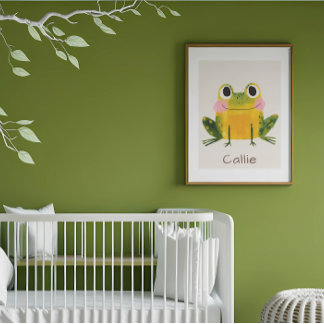 Frog Nursery Name Wall Art Print