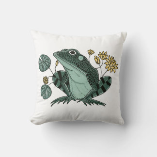 Frog of the Pond Throw Pillow