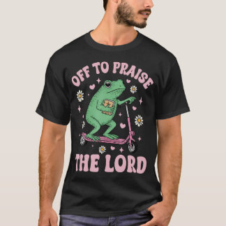 Frog Off To Praise The Lord Christian Scooter Frog T-Shirt