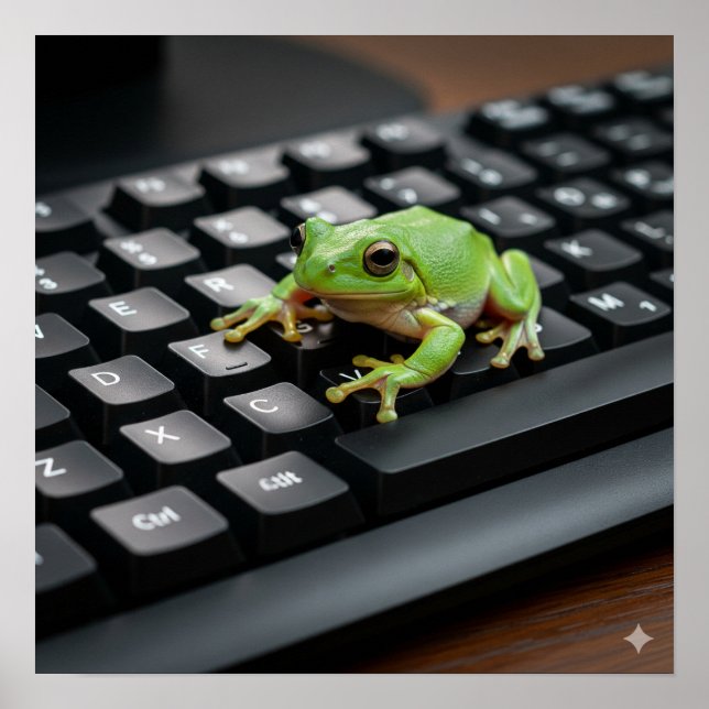 Frog on a Computer Keypad Poster (Front)