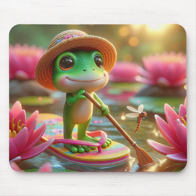 Frog On A Flip-Flop In a Pond Mouse Pad (Front)