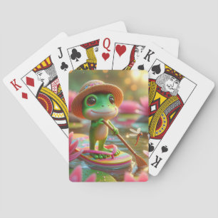 Frog On A Flip-Flop In a Pond Poker Cards