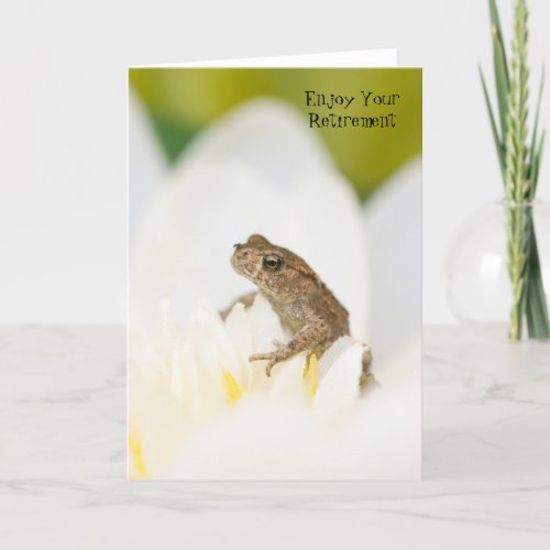 Frog on a Flower Enjoy Your Retirement Card