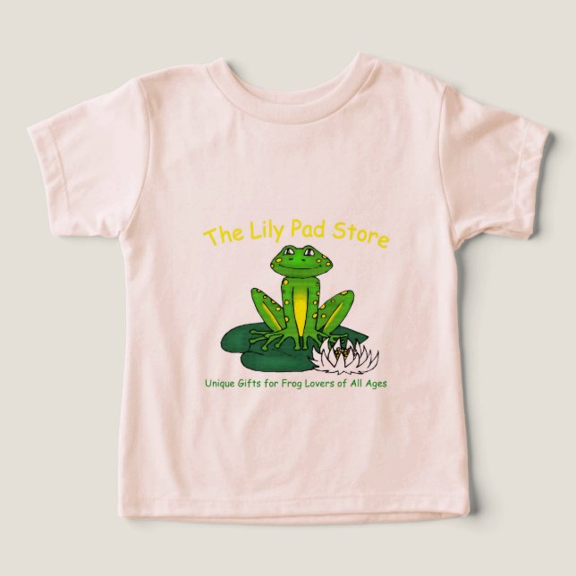 Frog on a Lily Pad Light Pink Toddler T-shirt (Design Front)