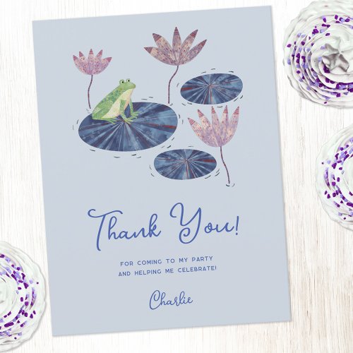 Frog on a Lily Pad Party Thank You Postcard