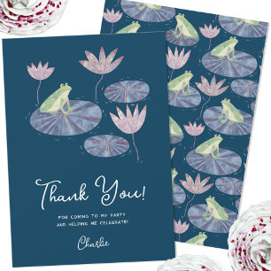 Frog on a Lily Pad Personalized Thank You Card