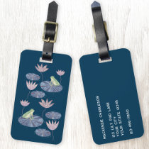 Frog on a Lily Pond Personalized Luggage Tag