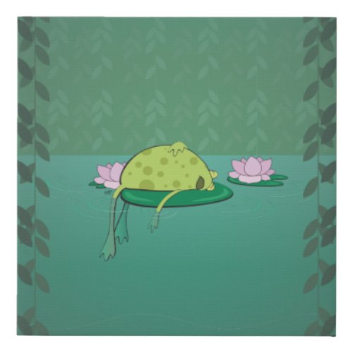 Frog on a Lilypad Canvas Wall Art