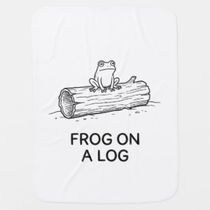 Frog on a Log Art Print Baby Blanket