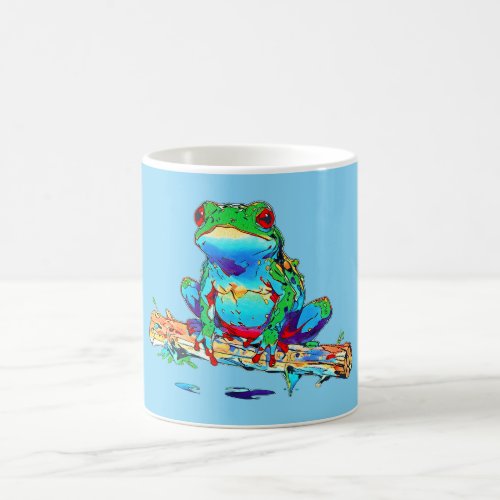 Frog on a Log _ Cute Little Tree Frog Coffee Mug