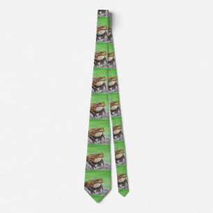 Frog on a Rock painting Neck Tie