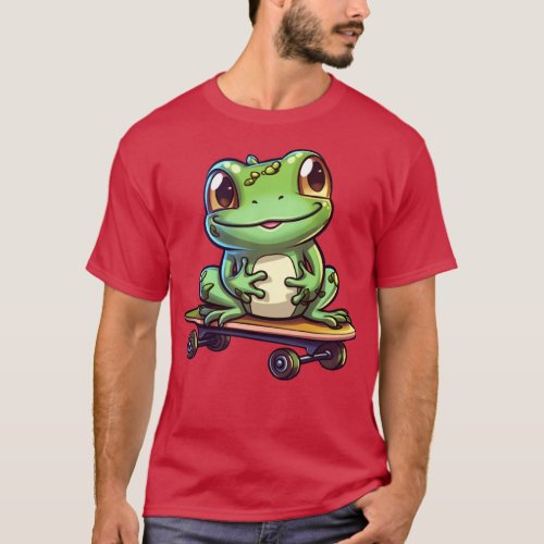 Frog on a skateboard 1 T_Shirt