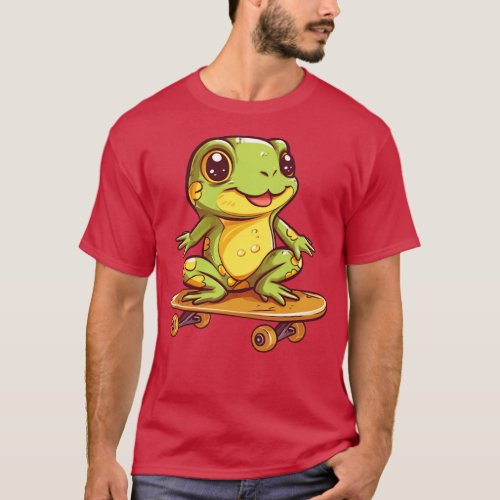 Frog on a skateboard 2 T_Shirt