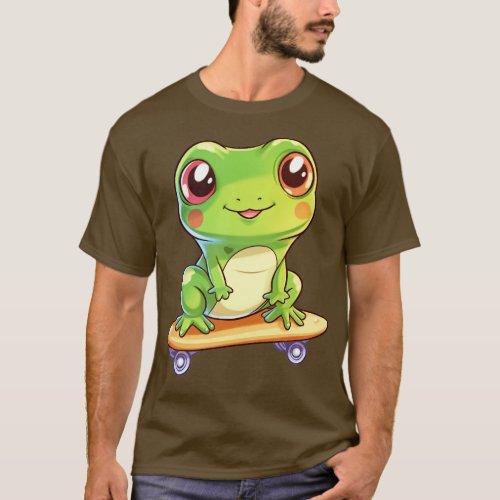 Frog on a skateboard T_Shirt