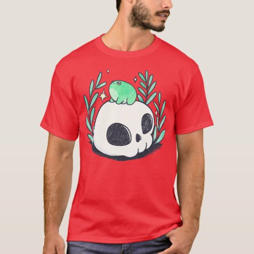 Frog on a skull T_Shirt